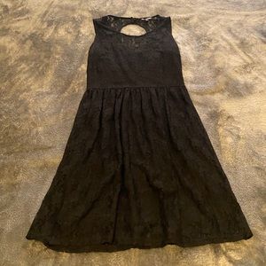Black lace mini dress w/ keyhole back
